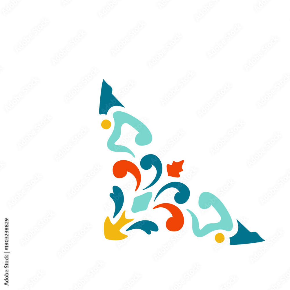 Obraz premium Abstract Colorful Decorative Corner Element
