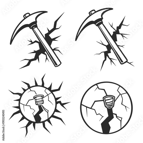 Ancient tools and weapons from different historical periods and cultures Vector