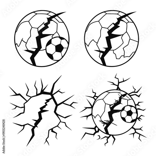 Four distinct illustrations of neurons with varying levels of complexity and branching patterns Vector