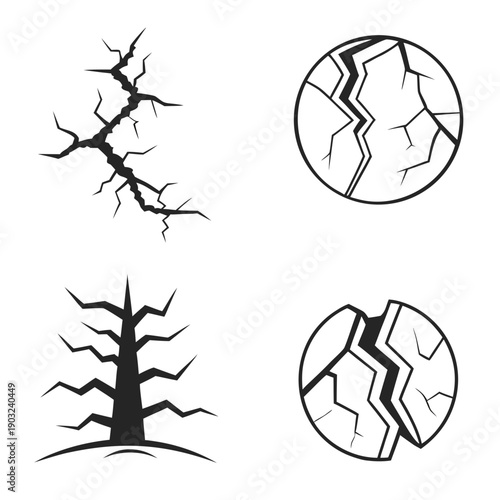 Illustrations of various tree root systems and soil structures in different environments Vector