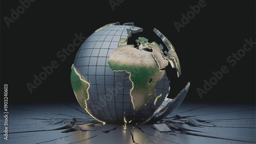 A digital art composition of a shattered Earth globe against a black background (3)_traced