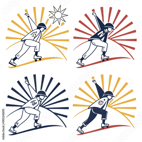 Illustration of a person demonstrating different types of stretches Vector