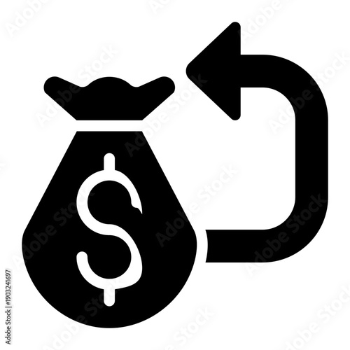 ROI, Return On Investment, Investment Return Glyph Solid Icon