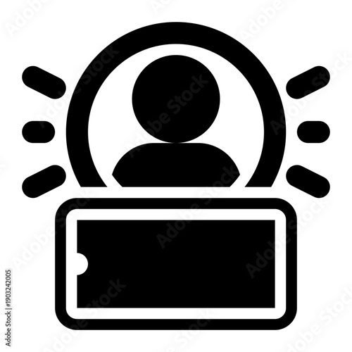 Influencer, Content Creator, Creator Glyph Solid Icon