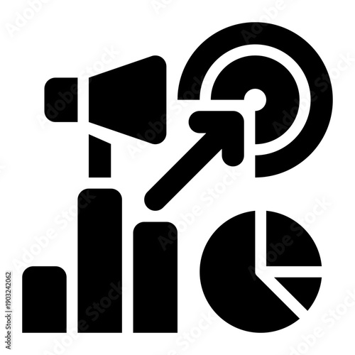 Marketing KPI, Sales KPI, Sales Glyph Solid Icon