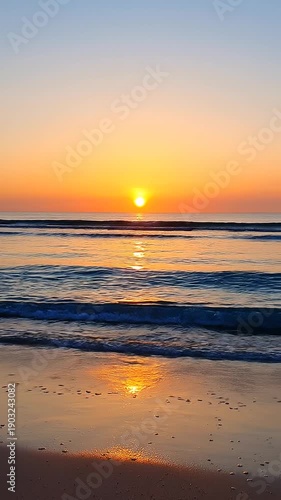 Wallpaper Mural Serene Beach Sunset with Gentle Waves. Torontodigital.ca