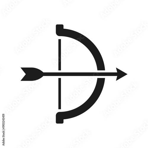 Archer bow icon in flat style. Archery weapon vector illustration on isolated background. Hunter target sign business concept.