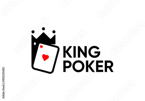 king poker logo design. club casino betting gambling symbol design template