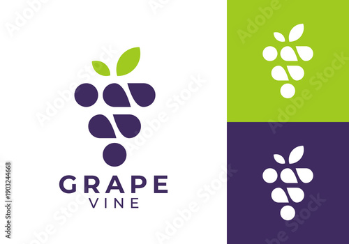 simple creative grape logo design vector