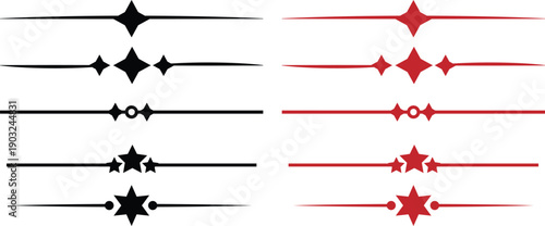 Decorative divider lines with star and geometric ornamental elements