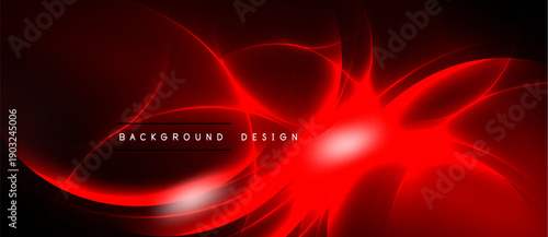 Abstract red design. Dynamic lines create floral, energy effect. Dark background enhances vibrant glow, modern aesthetic.