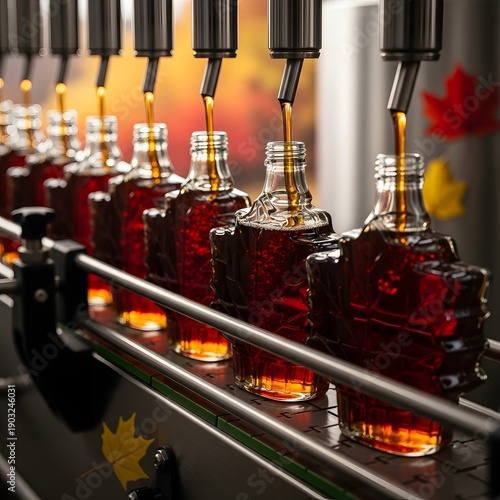 Automated Maple Syrup Bottling Conveyor System in Food Processing Facility