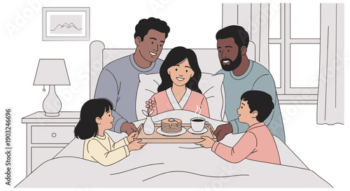 Family Celebrating Together at Home