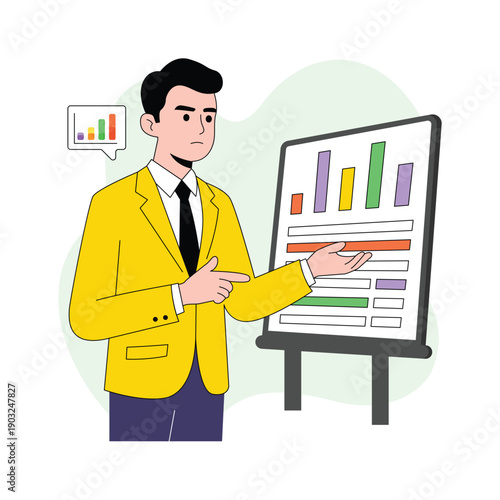 Visually engaging data visualization concept illustration for corporate analytics