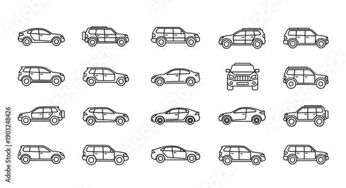 Collection of Hand Drawn Car Illustrations in Various Styles.