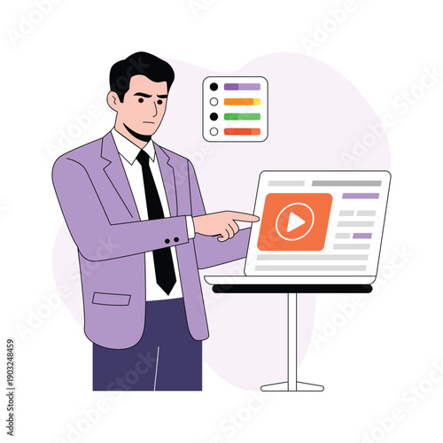 Easy to edit flat illustration of online campaign analysis