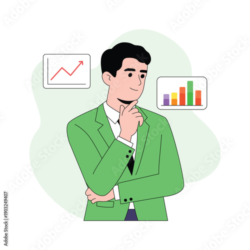 Take your hands on this amazing business growth flat illustration