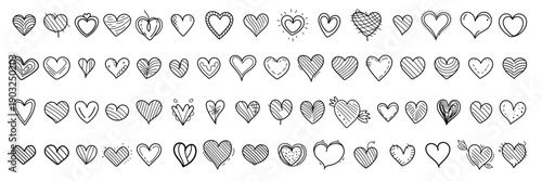 hand drawn heart hearts love valentines day doodle scribble