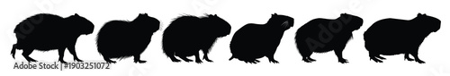 capybara silhouette clipart bundle 