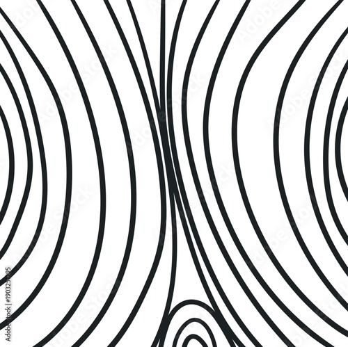 On both sides there are arched lines that are compressed or pressed against each other.