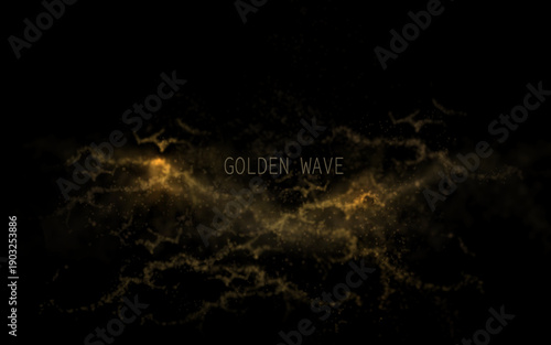 An original design element. An isolated, exquisite golden arc of chaotic mosaic.