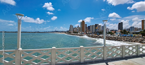 View from the Bridge of the English at the Iracema beach, Fortaleza, Ceara in Brazil. Historical patrimony of Fortaleza