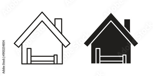 Accommodation icon concept. Thin line symbol. Vector illustration isolated. Editable stroke.