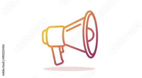 Stylish Digital Megaphone Icon with Gradient Colors for Communication and Promotion Messaging