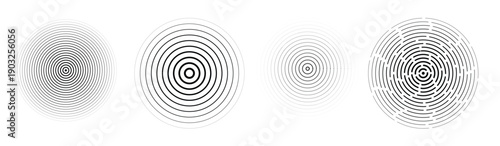 black radial circle set sonar or sound wave ring 