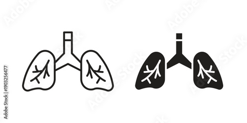 Asthma icon concept. Thin line symbol. Vector illustration isolated. Editable stroke.