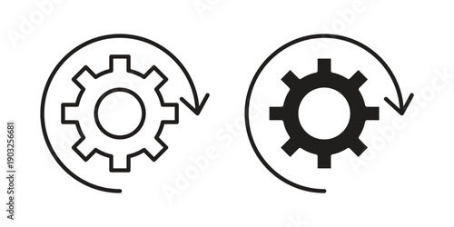 Automation icon concept. Thin line symbol. Vector illustration isolated. Editable stroke.