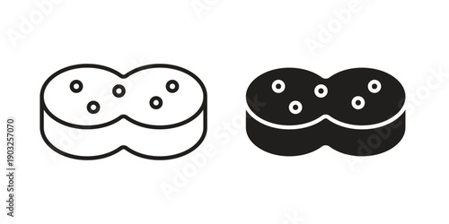 Bath sponge icon concept. Thin line symbol. Vector illustration isolated. Editable stroke.