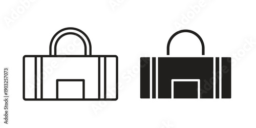 Barrel handbag icon concept. Thin line symbol. Vector illustration isolated. Editable stroke.