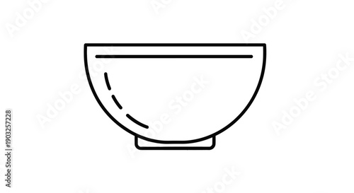 A simple, illustrative bowl icon suitable for various design applications and culinary themes