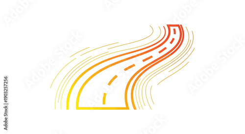 Dynamic abstract road path illustration with vibrant gradient colors symbolizing progress and