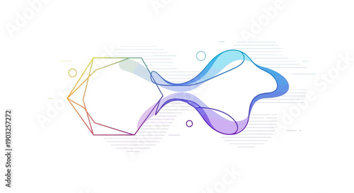 Modern abstract design with vibrant gradient colors blending geometric and liquid forms vector
