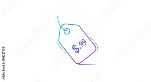 Gradient Price Tag Icon Illustrating a Sale or Discount for Shopping and E-commerce