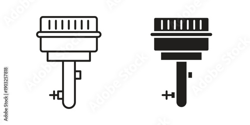 Boat Engine icon concept. Thin line symbol. Vector illustration isolated. Editable stroke.