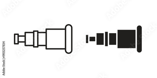 Boat Telescope icon concept. Thin line symbol. Vector illustration isolated. Editable stroke.