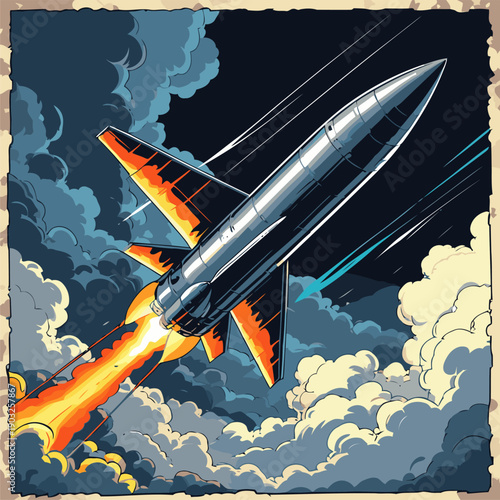 vector image of a missile