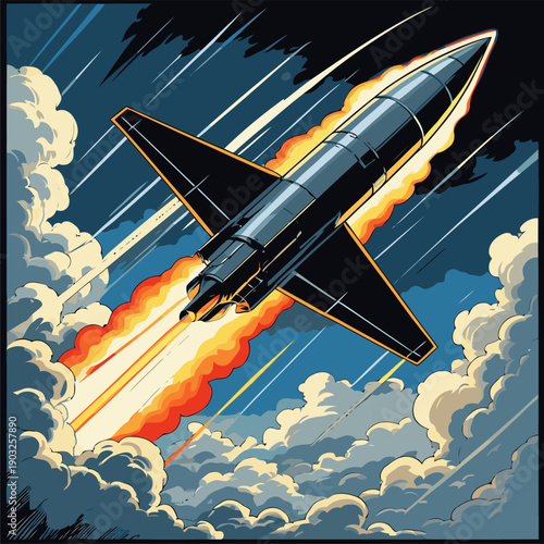 vector image of a missile