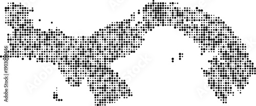 Dotted pattern Panama country vector map
