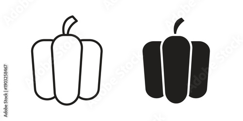 Capsicum icon concept. Thin line symbol. Vector illustration isolated. Editable stroke.