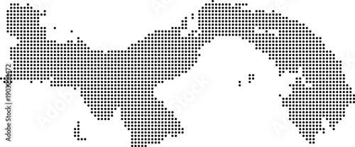 Panama country vector infographic map in circle dotted pattern style