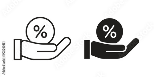 Commission icon concept. Thin line symbol. Vector illustration isolated. Editable stroke.