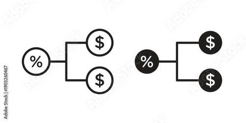Commission icon concept. Thin line symbol. Vector illustration isolated. Editable stroke.