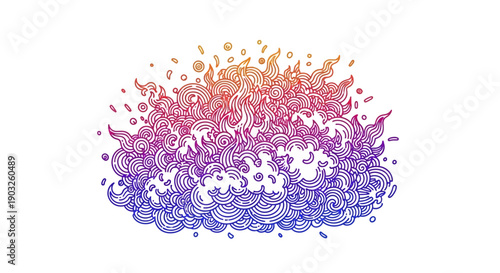 Abstract gradient flame burst illustration vibrant colorful energy explosion design element