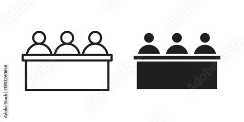 Committee icon concept. Thin line symbol. Vector illustration isolated. Editable stroke.