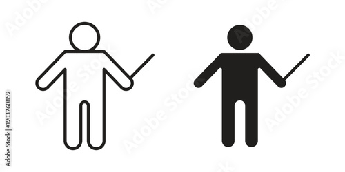 Conductor icon concept. Thin line symbol. Vector illustration isolated. Editable stroke.