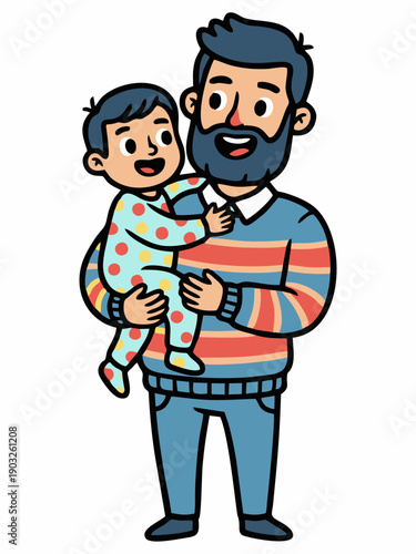Happy Father Holding Baby